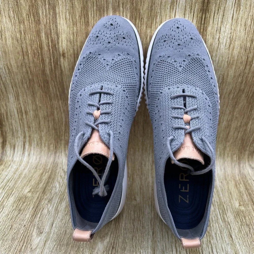 Cole Haan 2.Zerogrand Stitchlite Wingtip Oxford Men's Size 11 M Gray Knit C27947
